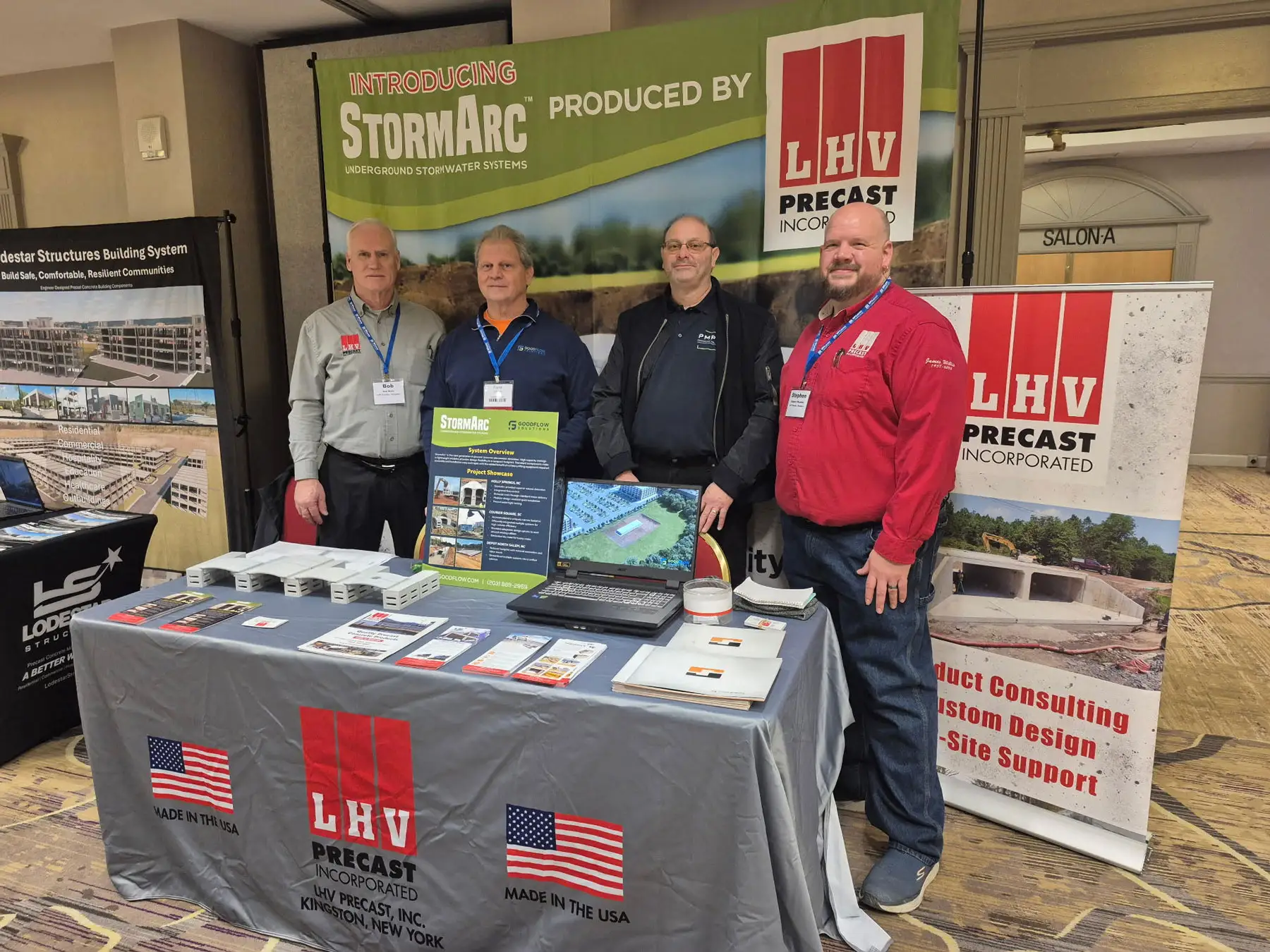 Representatives from LHV Precast showcasing StormArc at EWeek Albany engineering event